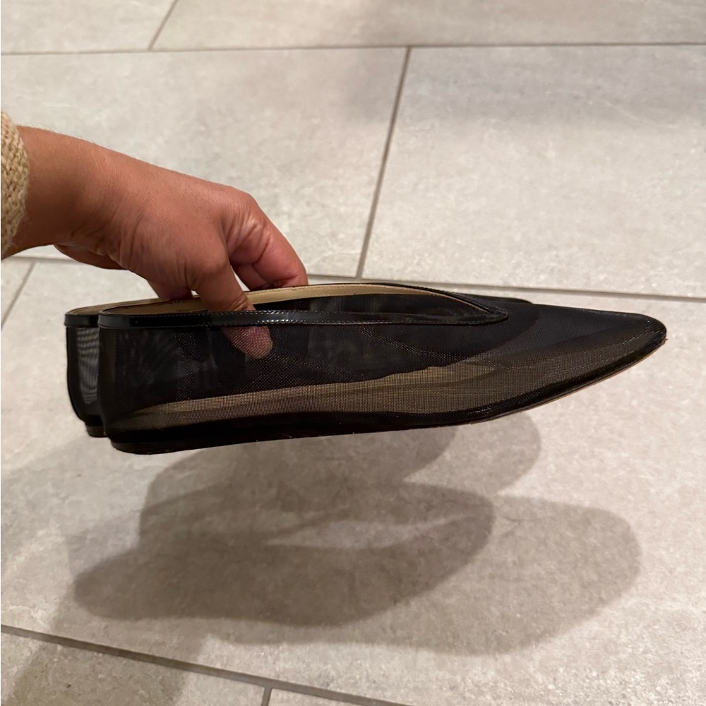 Le Monde Beryl Luna leather trimmed mesh ballet flats - Picture 6 of 6